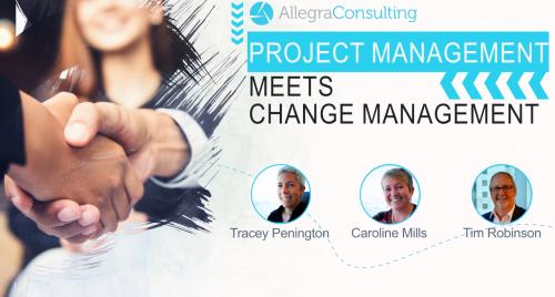 Project Management meets Change Management with faces of presenters