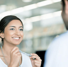 Young lady in a job interview