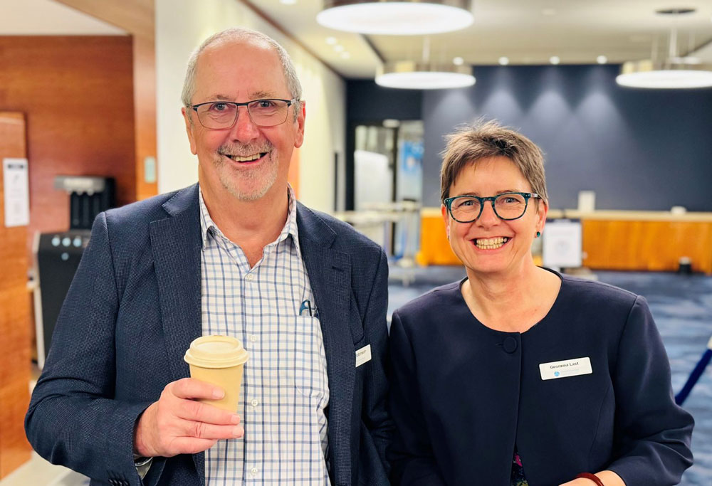 Tim with Georgina at client breakfast