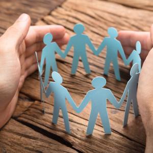 Concept of networking user paper people