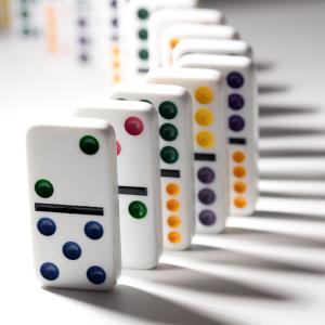 Change concept of dominos lined up in a row