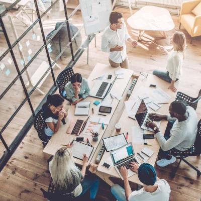 Team working around a table
