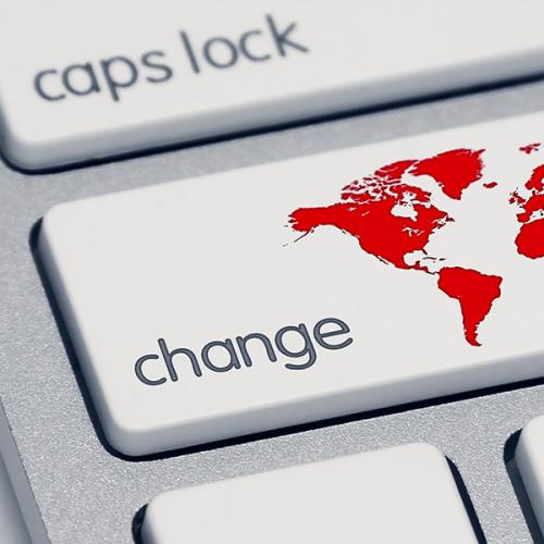 Closeup of the word Change on a keyboard