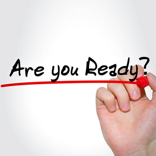 Hand writing Are you ready on whiteboard