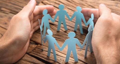 Concept of networking user paper people