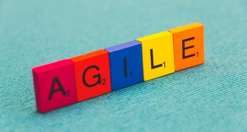 Colourful AGILE letters in blocks