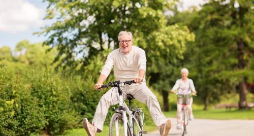 Old man riding bike