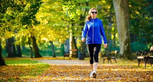 Woman walking in park