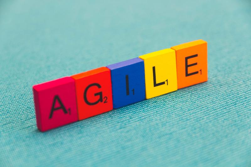 Colourful AGILE letters in blocks