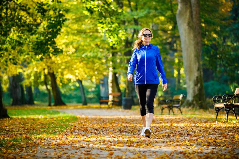 Woman walking in park